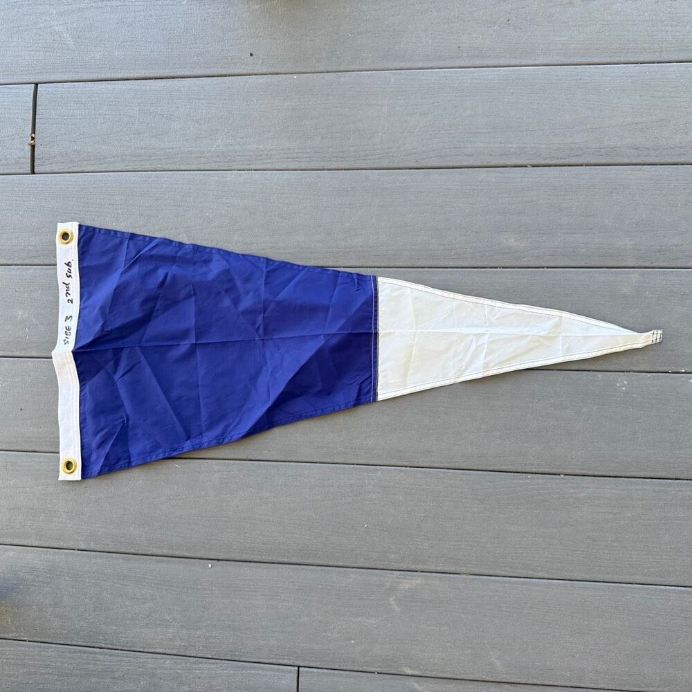 Vintage Authentic Nautical Signal Flag 2nd Substitute Pennant Size 3 Boat Decor